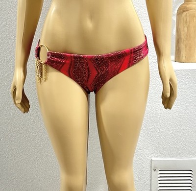 Bellissima Swimwear Bikini Bottom Size M Medium Gold Ring & Chain Accent