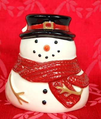 St. Nicholas Square Yuletide Ceramic Figural Snowman Napkin Holder