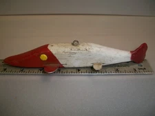 WOOD FISH DECOY SPEARING ICE FISHING LURE FOLK ART MINNESOTA CARVER ORIGINAL 8"