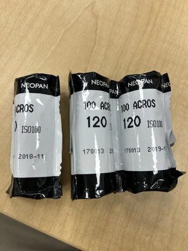 Fujifilm FUJI Neopan 100 Acros Black &White 120 Roll Film 3 Rolls No Box