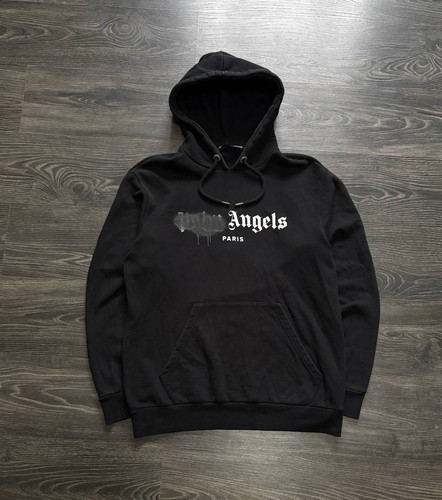 Palm Angels Paris Spray Logo Hoodie Black Size S