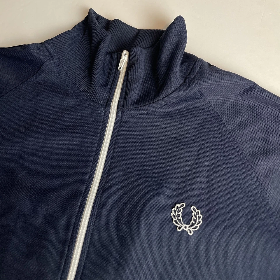 Fred Perry Sportswear Mens Blue Full Zip Taped Track Jacket Size XL - Image 3 of 4
