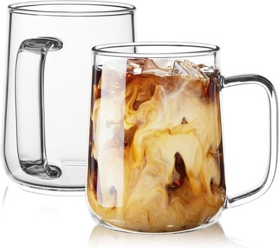 Glass Coffee Mugs, Glass Coffee Cups, Clear Borosilicate Glass Mugs with |  eBay