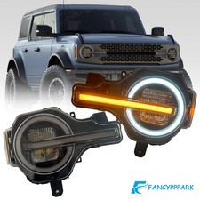Full LED DRL Headlights Assembly Fit For Ford Bronco 2021-2024 Front Lamps 1Pair