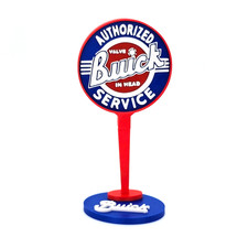 Miniature Buick Sign - 8 In Tall Double-sided Car Mechanic Desk Shelf Display