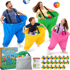 Granny Pants Yard Game for Adults and Kids, Big Pants Ball Catch Game with 2 Gia