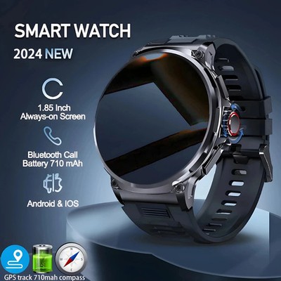Neu 1,85 Zoll Ultra HD Smartwatch GPS Track Bluetooth Anruf 710 Mah groß