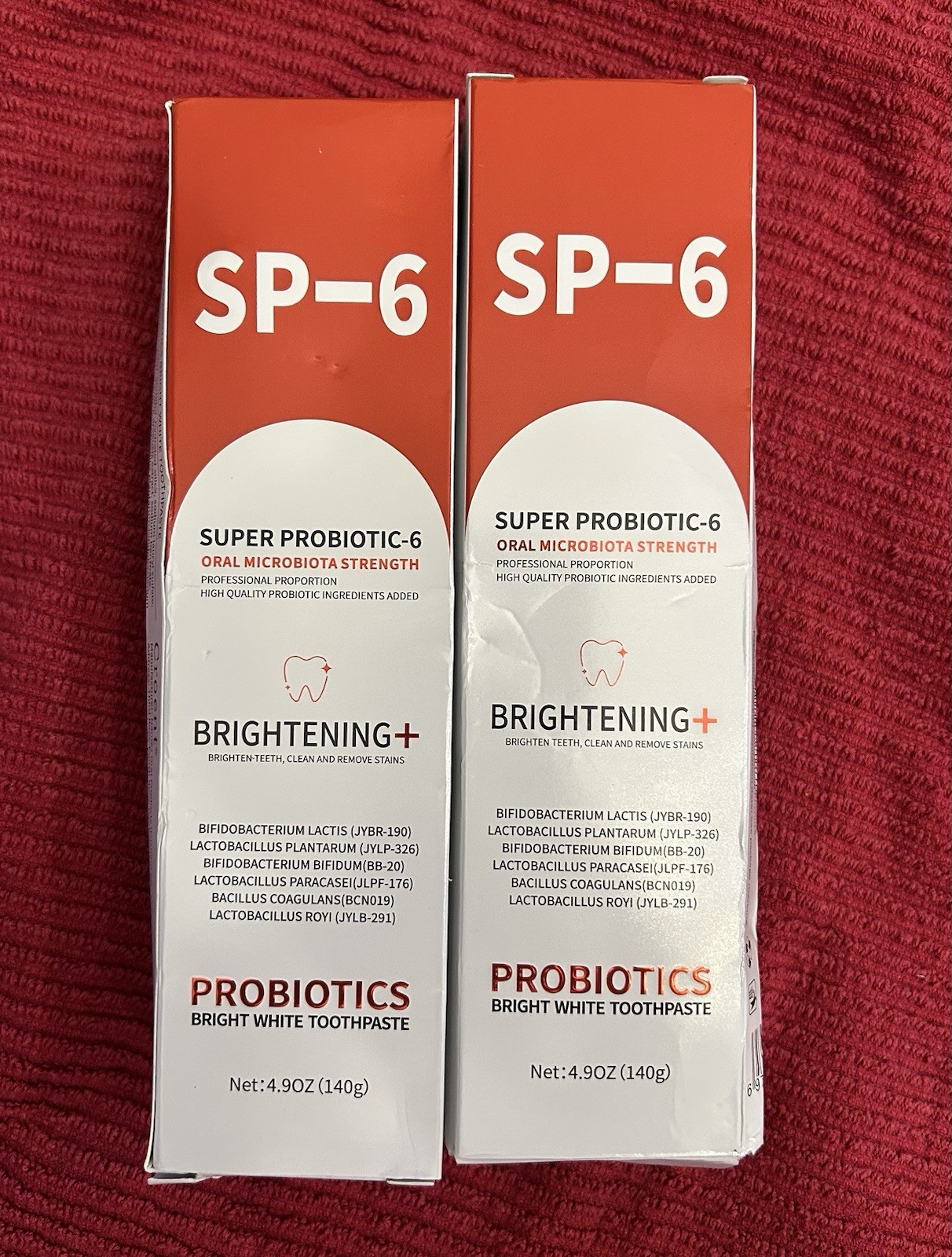 Sealed Lot of 2 Yayashi SP-6 Probiotic Whitening Toothpaste Oral Health NEW 120g