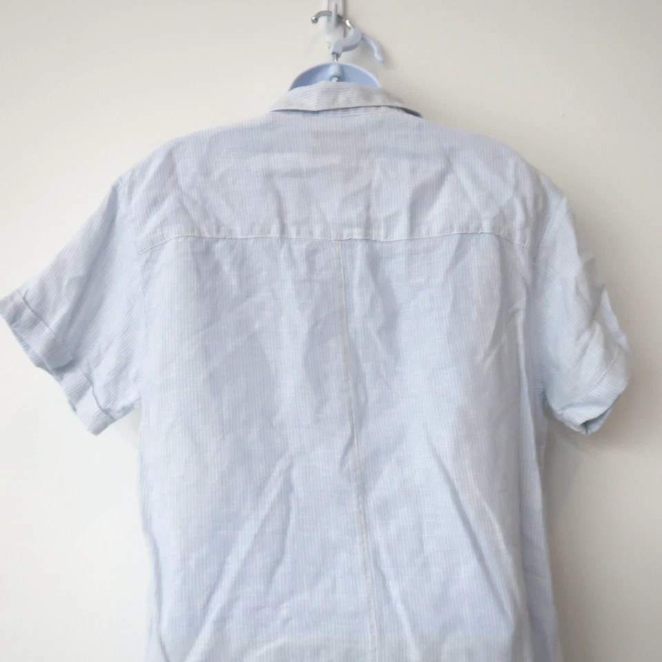 Tahari 100% Linen Shirt Dress Size Large Button Up Short Sleeve Beachy Coastal - Image 4 of 4