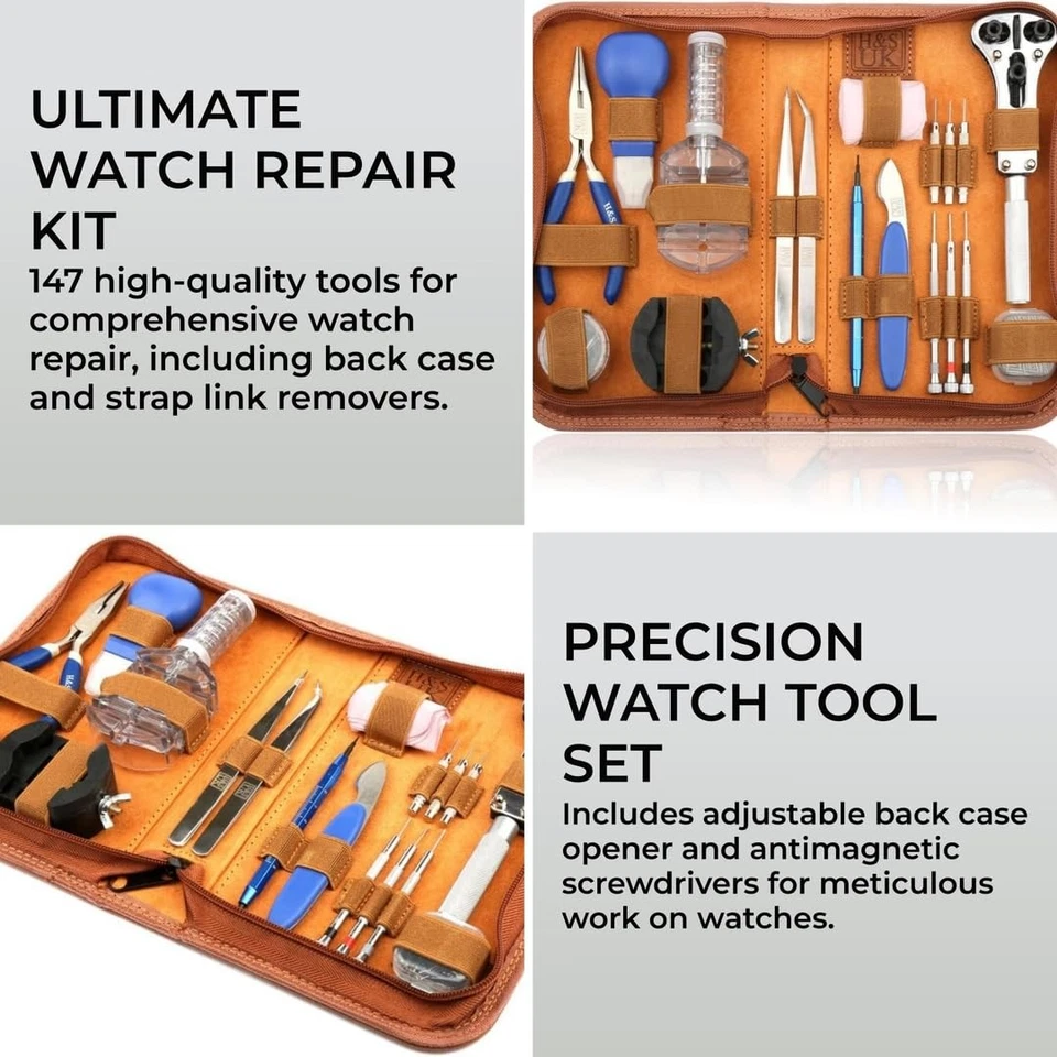 H&S Réparation Montre Outils Professionnel 147pcs Montre Kit Outil de - Photo 2/4