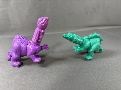 Vintage 1994 HSF Plastic Dinosaurs Adjustable Necks- Pull Apart Bodies Lot Of 2