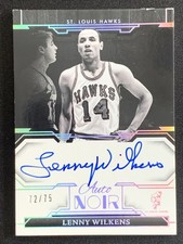 Lenny Wilkens 2023-24 Panini Noir Auto Noir Black White /75 #NBW-LWK