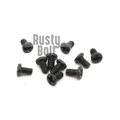 M1.2. x 2mm, Phillips Wafer Flat Head Screws, Steel, Black