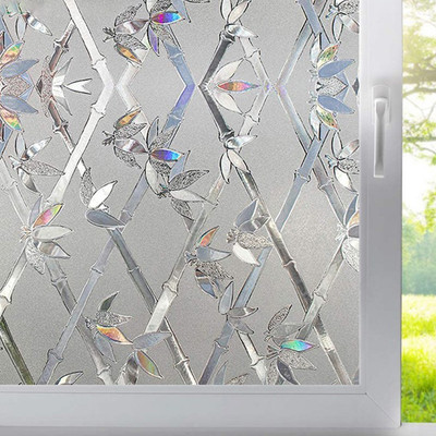 Privacy Window Film No Glue Door Glass Cover Decals Static Clings Sticker Decor