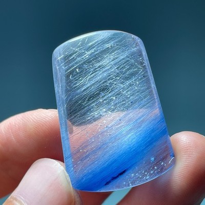 77Ct Natural Clear Beautiful Blue Dumortierite Crystal Quartz Polished Specimen