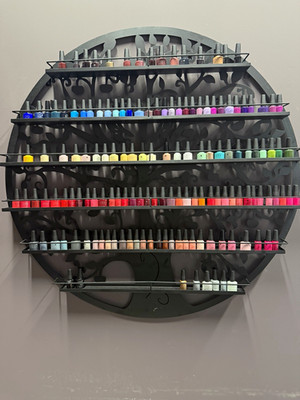 CND ahellac polish.   All included Wall Mounted Black Metal Nail Polish Display 