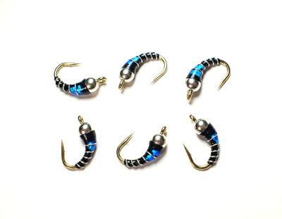 Mirage Midge Tungsten Nymphs Silver Black - Premium Trout Fly Fishing Flies Lot