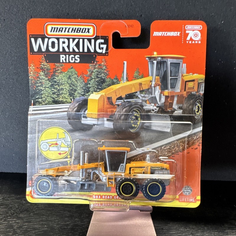 Matchbox Working Rigs MBX Road Grader 1:64 Diecast Yellow/Gray/Black N3242