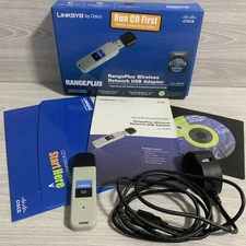 Linksys Cisco WUSB100 RangePlus Wireless Network USB Adapter
