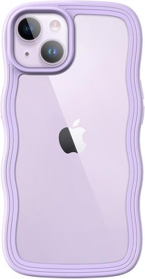 JETech iPhone 14 Hülle 6,1 Zoll Stoßfest Klar Violett Wellenform für Frauen