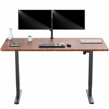 VIVO Electric 60 x 30 Stand Up Desk, Dark Walnut Table Top, Black Frame