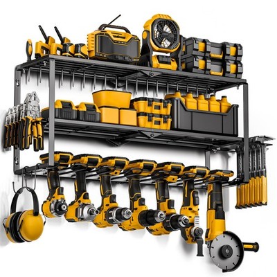 Heavy Duty Power Tool Organizer Wall Mount - Drill Holder Wall Mount with Scr...