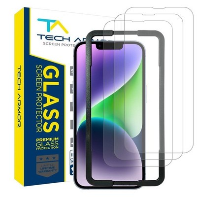 Tech Armor Glass Screen Protector iPhone 16e, iPhone 14, iPhone 13 Pro- 3 Pack