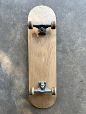 Blank Skateboard Deck Complete Silver Trucks Wheels – Sold As Is - Budget Setup