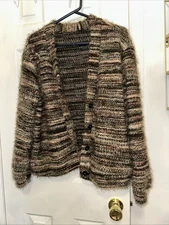 New Women's Knitted Sweater Cardigan Long Sleeve, Button-Up, Size S