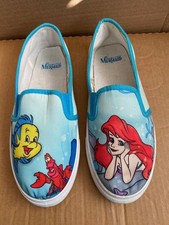 VTG Disney The Little Mermaid Ariel Sebastian Flounder Slip On Canvas Shoes M 6