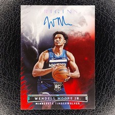 WENDELL MOORE JR /99 Rookie RED RC On Card Auto 2022-23 Origins NBA Basketball 