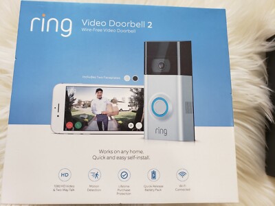 Ring Video Doorbell Satin Nickel Matte Black Night Vision