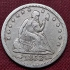1853 Seated Liberty Quarter 25c Better Grade VF + #61064