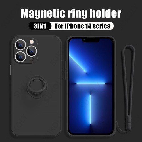 For iPhone 15 14 13 12 Pro Max 11 XR 8 7 Ring Holder Wrist Strap Soft Case Cover - Picture 13 of 25