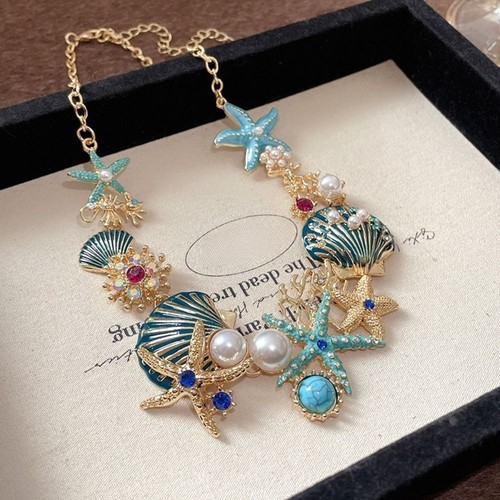 Sweet Marine Style Nekclace Earrings Exquisite Beach Jewelry Vacation - Picture 12 of 14