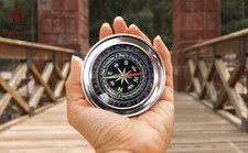 Stainless steel silver magnetic compass 3''inch