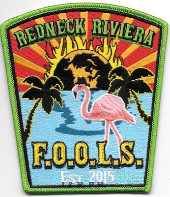 F.O.O.L.S. - EST. 2015 ''Redneck Riviera'', Alabama (4'' x 4.5'' size)  fire patch