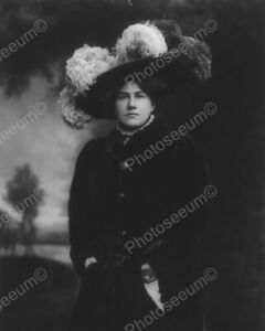 Vintage photo-Woman and Dog-Feather Hat-8x10 in. 