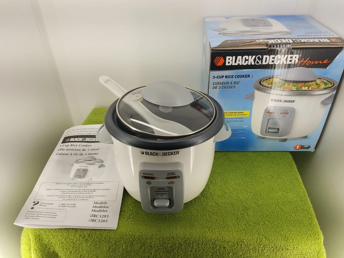 Black & Decker Home 3-Cup Rice Cooker - RC3203 New In Box