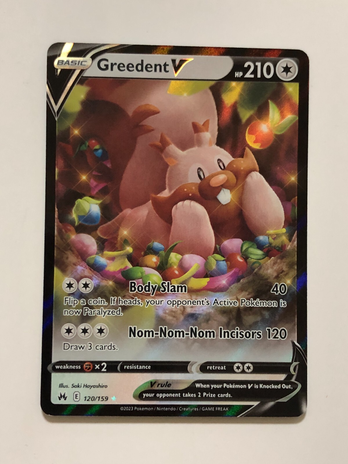 Pokemon Card Crown Zenith Greedent V 120/159 NM