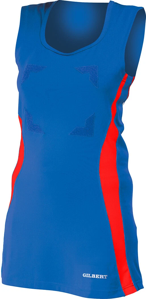 Gilbert Netball Eclipse II Hook u0026amp; Loop Dress Royal/Red | eBay
