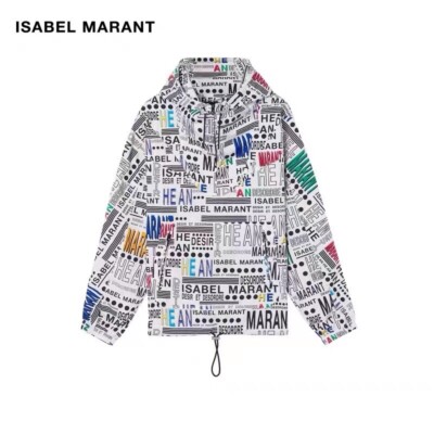 ISABEL MARANT ETOILE Richili Monogram Windbreaker Size M Orig. $460 NWT