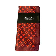 Alfani Men's Geo-Print Diamond Pocket Square Red