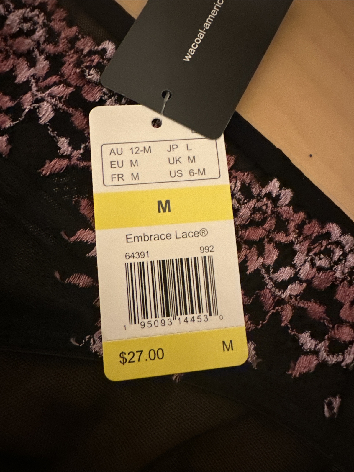 Wacoal embrace lace Panty medium bikini black / berry eBay