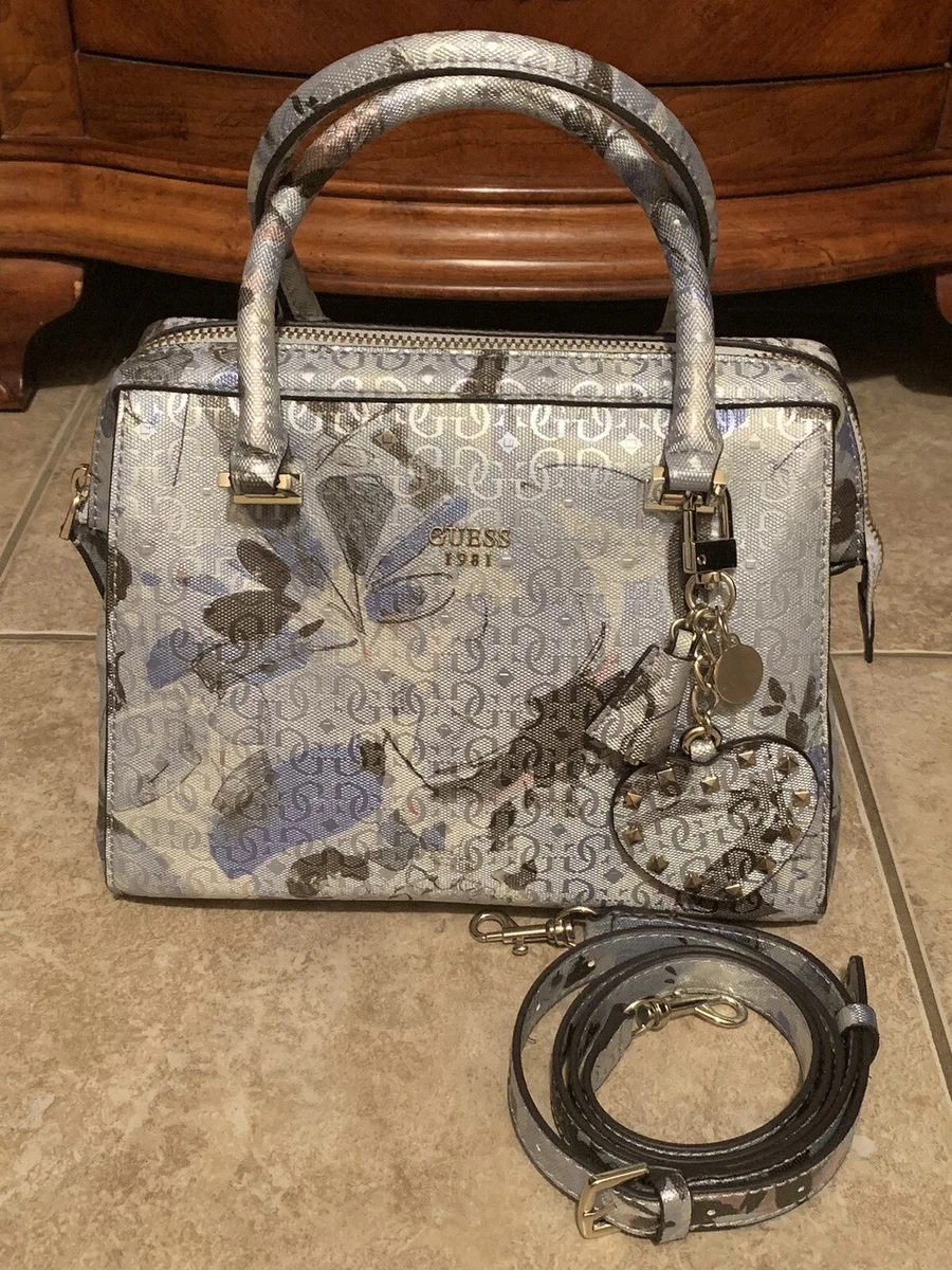 Guess blue sales floral handbag