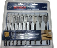 Bosch 10 pc Chisel-Point Spade Bit Set, Quick Change Shank SB0010