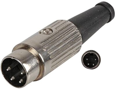 Deltron 610-0400 - 4-poliger DIN-Stecker, versilberte Stifte. Quad Audio Amp Connector