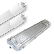 *NEU* SET LED Hermetische Wannenleuchte IP65 mit  2X T8 LED 60cm G13 B&uuml;rolampe