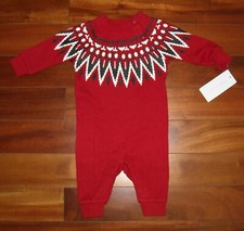 NWT Ralph Lauren Baby Unisex Coverall Holiday Romper Size 3M Color  Red