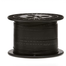 22 AWG Gauge Solid Hook Up Wire Black 1000 ft 0.0253" UL1007 300 Volts